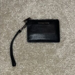 Michael Kors Black Pebbled Leather Wristlet